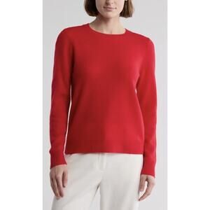 Nordstrom Crew Neck 100% Cashmere Sweater Red Valentines Day Women’s Size M NWT